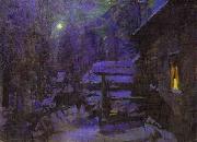 Konstantin Alekseevich Korovin Moonlit Night. Winter Spain oil painting artist